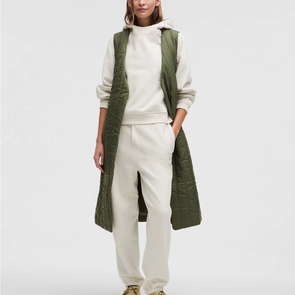 NWT Lululemon Olive Green Quilted Long Vest - size 14